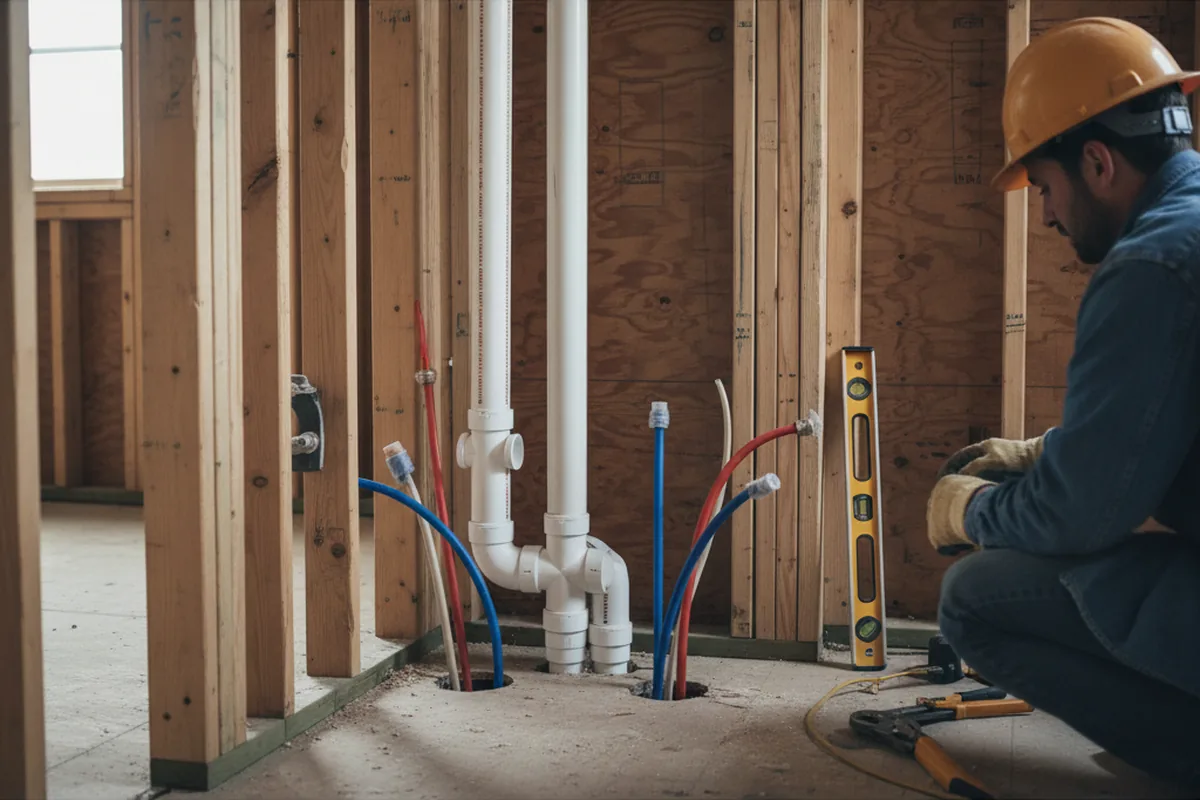 Drain and supply rough-in during Toilet Repair and Installation in Brookings