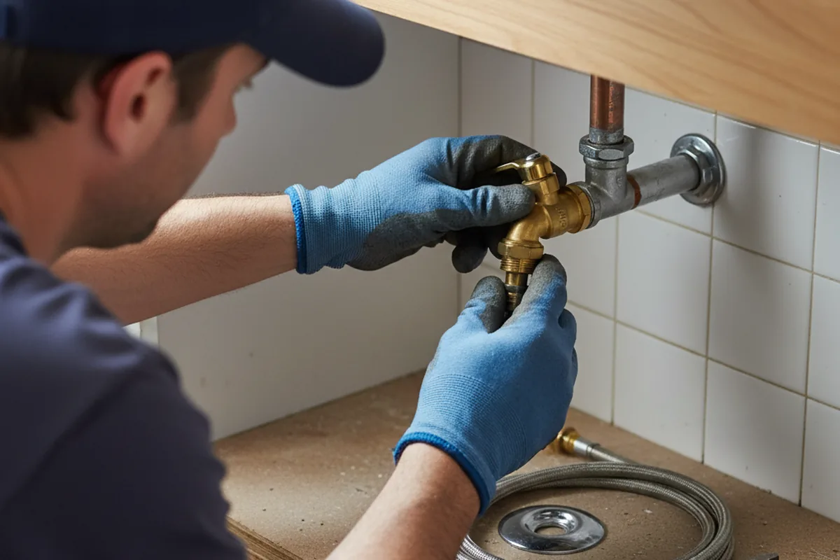 Shutoff valve and fitting work during Well Pump Repair in Brookings